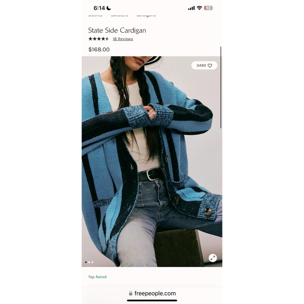 Free People Blue Stateside Cardigan Sweater
